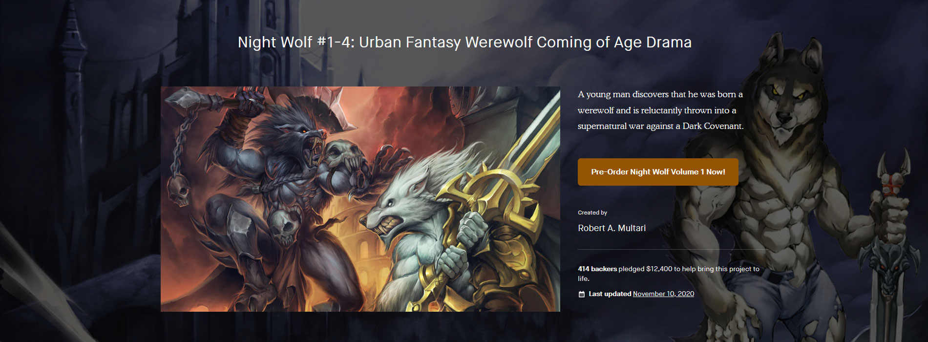 Night Wolf #1-4: Urban Fantasy Werewolf Coming of Age Drama Kickstarter
