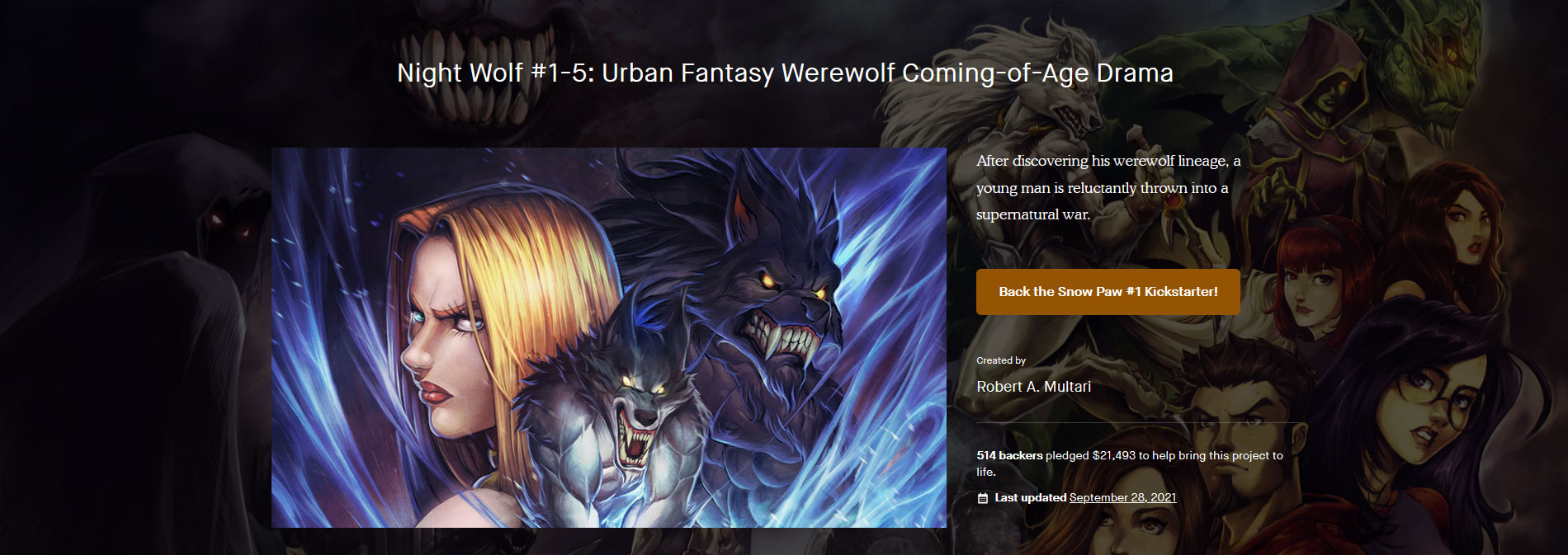 Night Wolf #1-4: Urban Fantasy Werewolf Coming of Age Drama Kickstarter