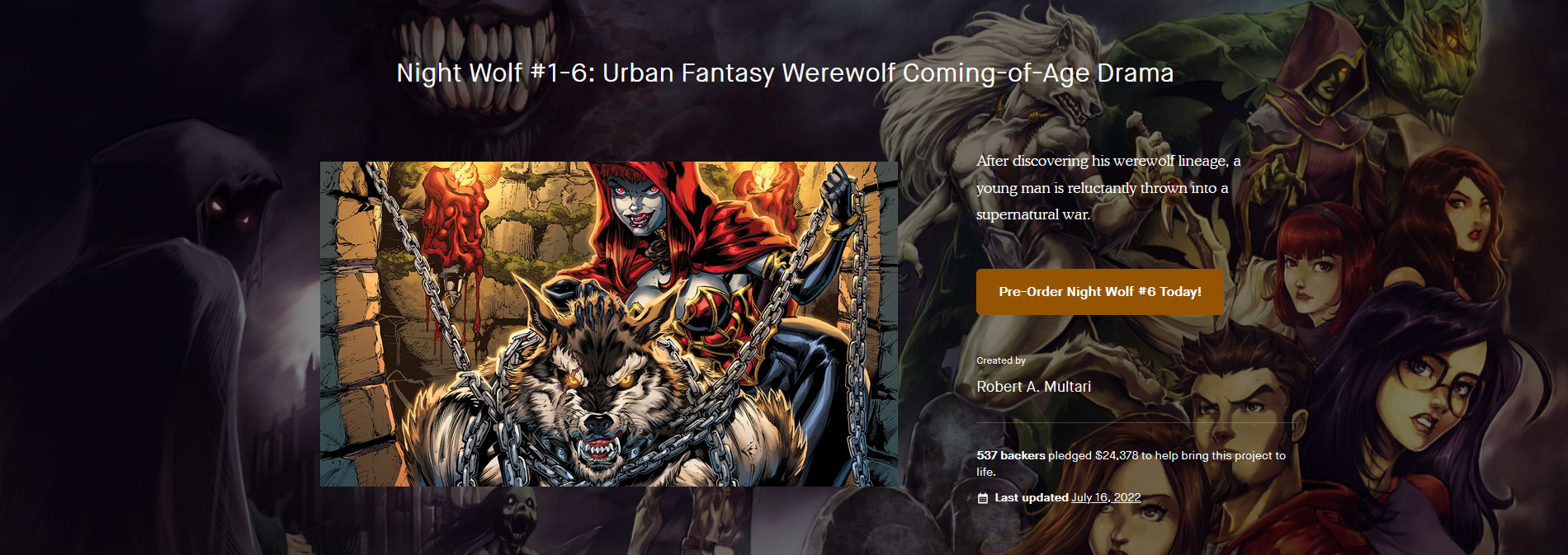 Night Wolf #1-6: Urban Fantasy Werewolf Coming of Age Drama Kickstarter